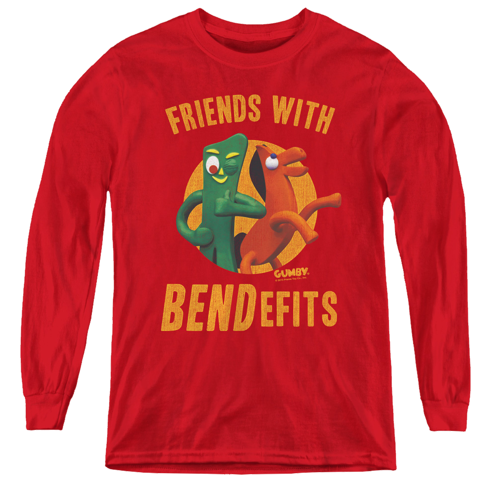 Gumby Bendefits - Youth Long Sleeve T-Shirt Youth Long Sleeve T-Shirt Gumby   
