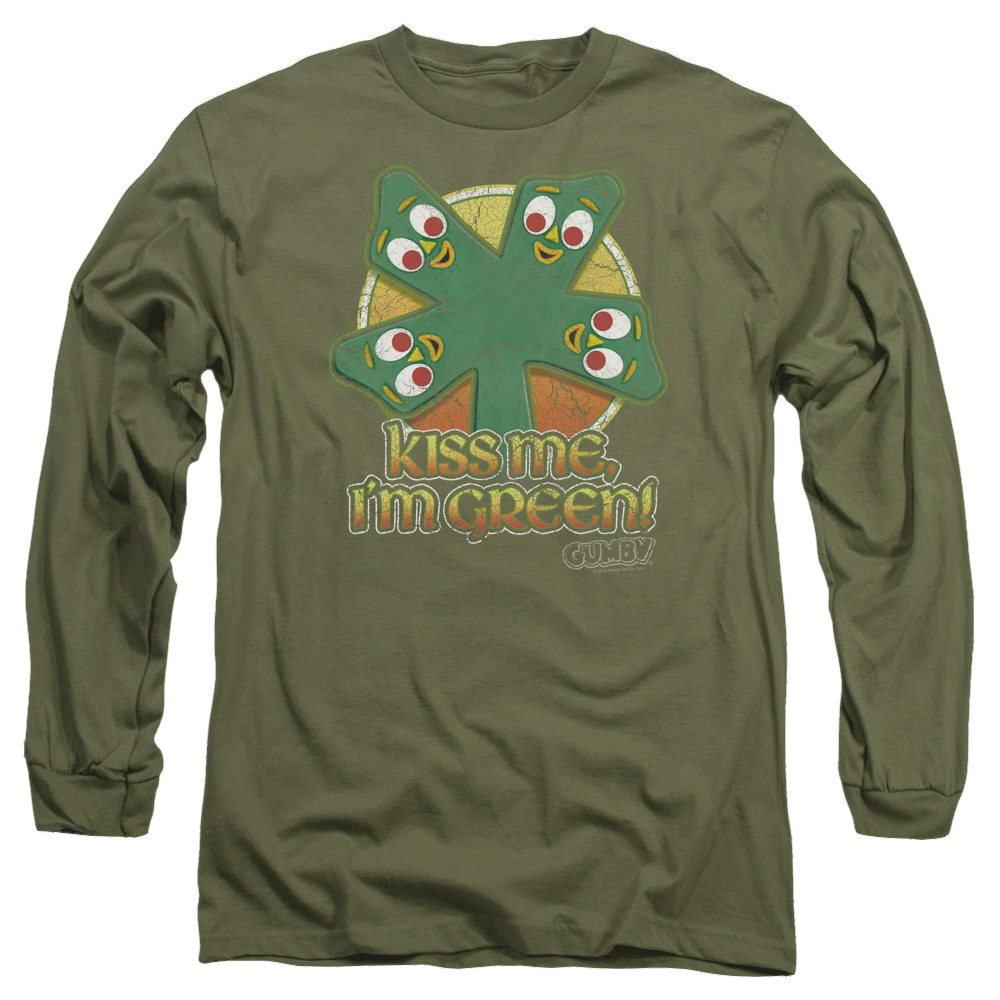 Gumby Kiss Me Men's Long Sleeve T-Shirt Men's Long Sleeve T-Shirt Gumby   