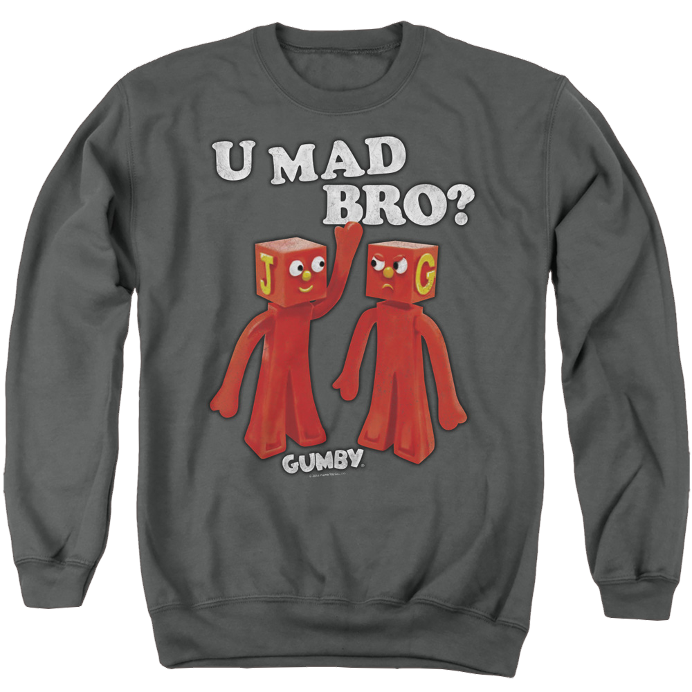 Gumby U Mad Bro Men's Crewneck Sweatshirt Men's Crewneck Sweatshirt Gumby   