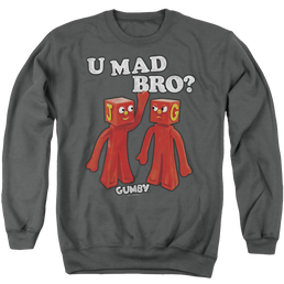 Gumby U Mad Bro Men's Crewneck Sweatshirt Men's Crewneck Sweatshirt Gumby   