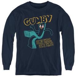 Gumby Bend There - Youth Long Sleeve T-Shirt Youth Long Sleeve T-Shirt Gumby   