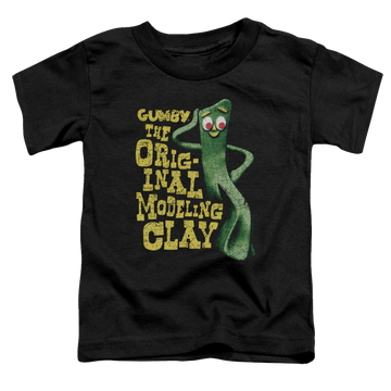 Black toddler t-shirt with Gumby So Punny graphic