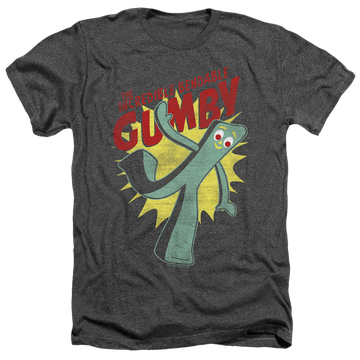 Charcoal men's heather t-shirt with Gumby Bendable graphic