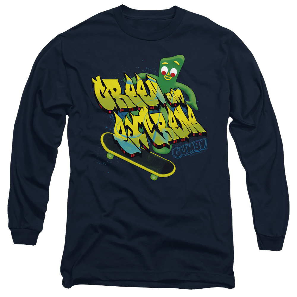 Gumby Green And Extreme Men's Long Sleeve T-Shirt Men's Long Sleeve T-Shirt Gumby   