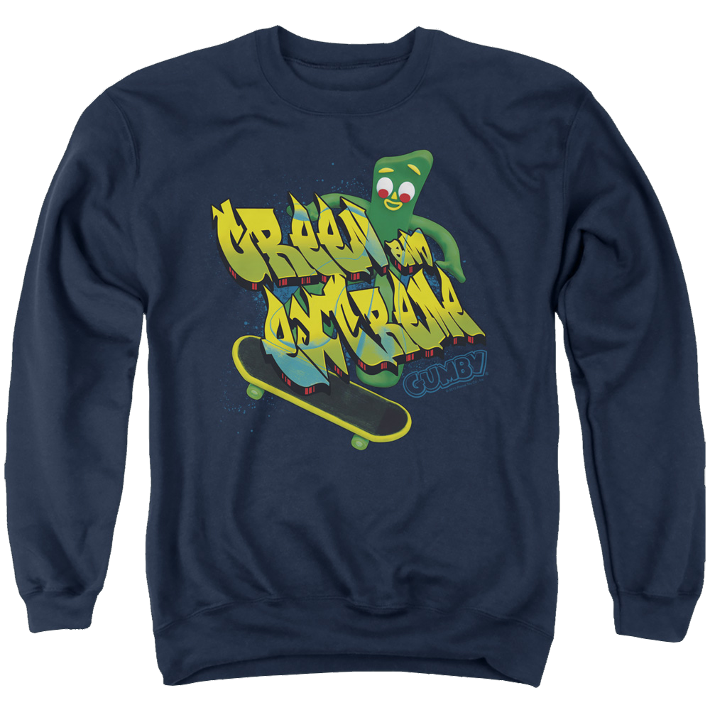Gumby Green And Extreme Men's Crewneck Sweatshirt Men's Crewneck Sweatshirt Gumby   