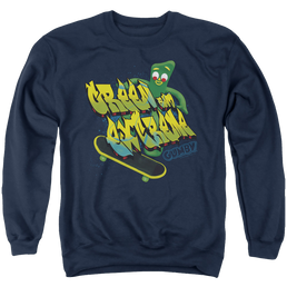 Gumby Green And Extreme Men's Crewneck Sweatshirt Men's Crewneck Sweatshirt Gumby   