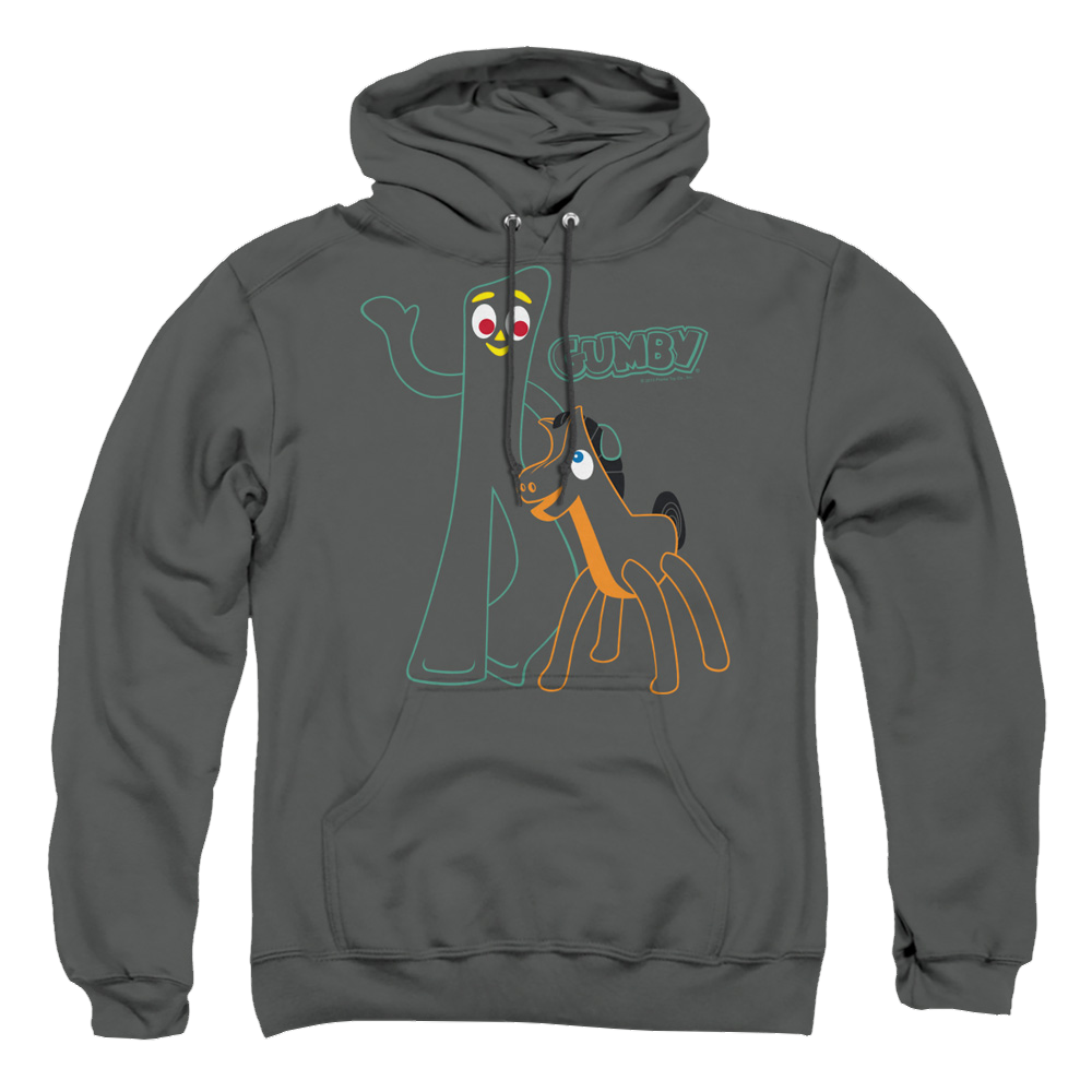 Gumby Outlines Pullover Hoodie Pullover Hoodie Gumby   