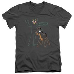 Gumby Outlines Men's V-Neck T-Shirt Men's V-Neck T-Shirt Gumby   