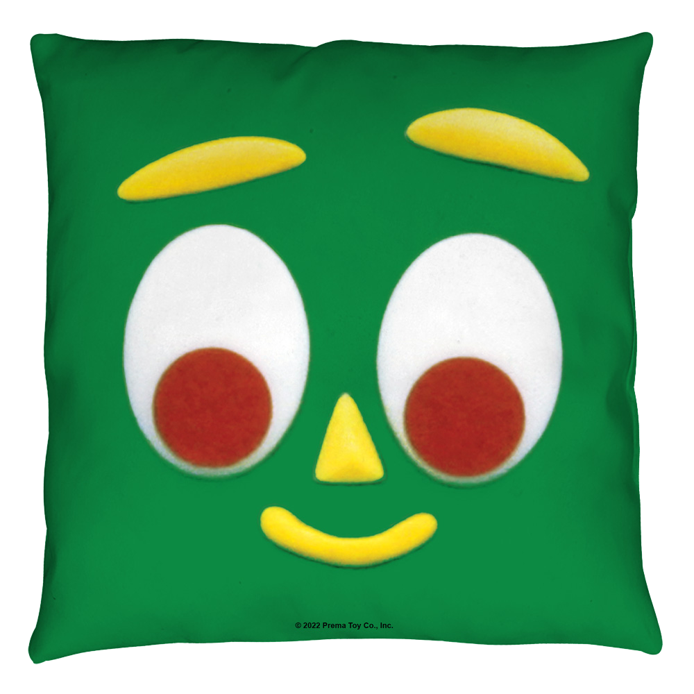 Gumby Big Face Throw Pillow Throw Pillows Gumby   