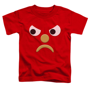 Red toddler t-shirt with Gumby Blockhead G graphic