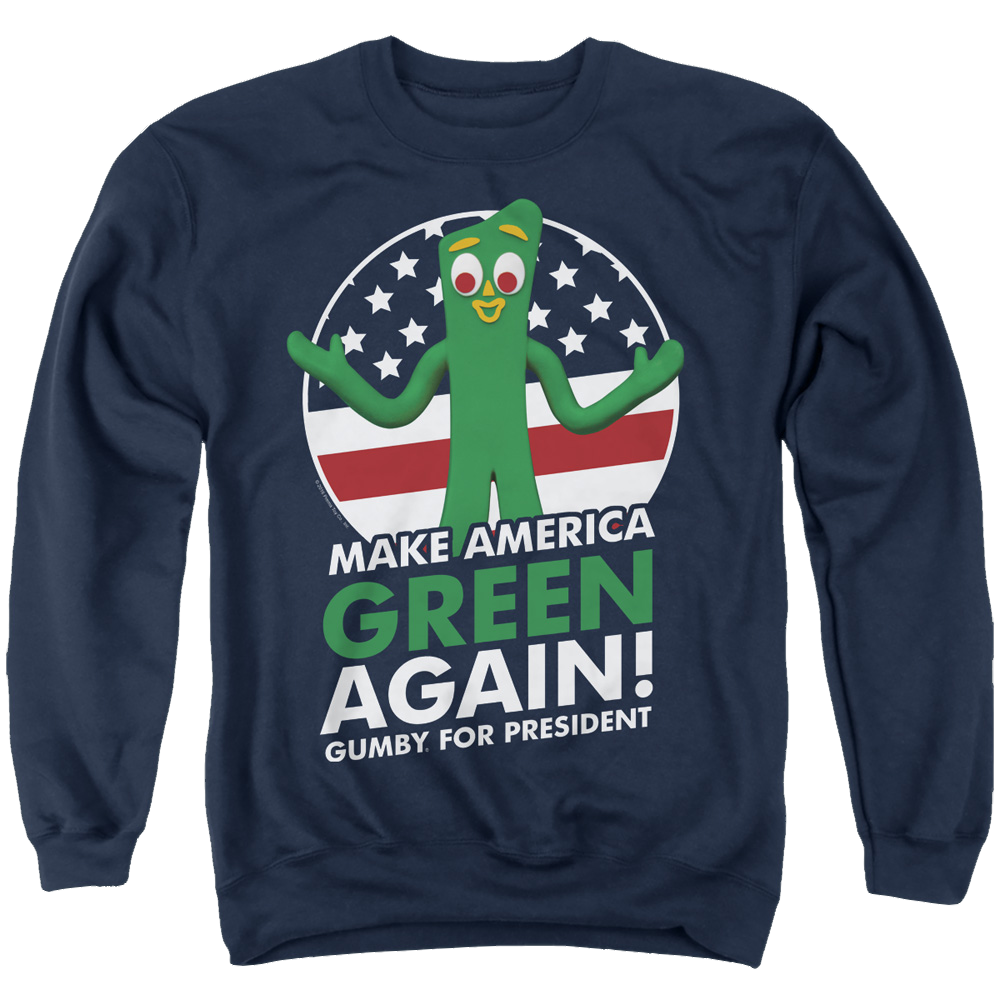 Gumby For President Men's Crewneck Sweatshirt Men's Crewneck Sweatshirt Gumby   