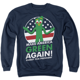 Gumby For President Men's Crewneck Sweatshirt Men's Crewneck Sweatshirt Gumby   