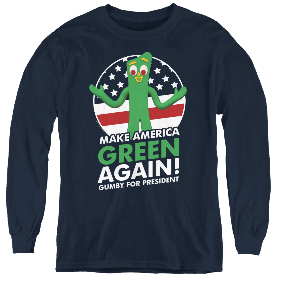 Gumby For President - Youth Long Sleeve T-Shirt Youth Long Sleeve T-Shirt Gumby   
