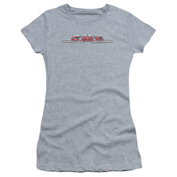 Athletic heather juniors t-shirt with GMC Chrome Logo graphic