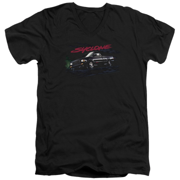 Black men's v-neck t-shirt with GMC Syclone graphic