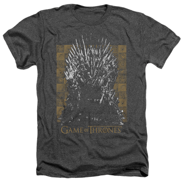 Charcoal men's heather t-shirt with Game of Thrones Iron Throne graphic