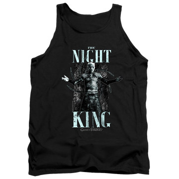 Black men's tank with Game of Thrones The Night King graphic