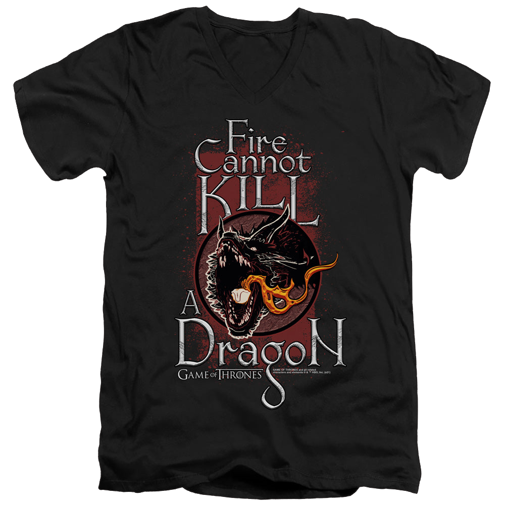 Game of Thrones Fire Cannot Kill A Dragon - Men's V-Neck T-Shirt Men's V-Neck T-Shirt Game of Thrones   