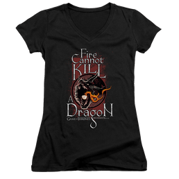 Game of Thrones Fire Cannot Kill A Dragon - Juniors V-Neck T-Shirt Juniors V-Neck T-Shirt Game of Thrones   