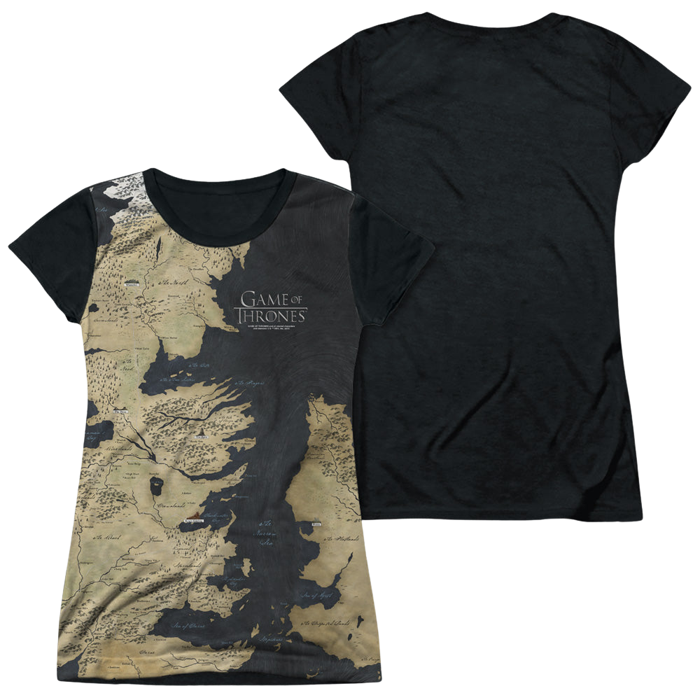 Game of Thrones Westeros Map - Juniors Black Back T-Shirt Juniors Black Back T-Shirt Game of Thrones   