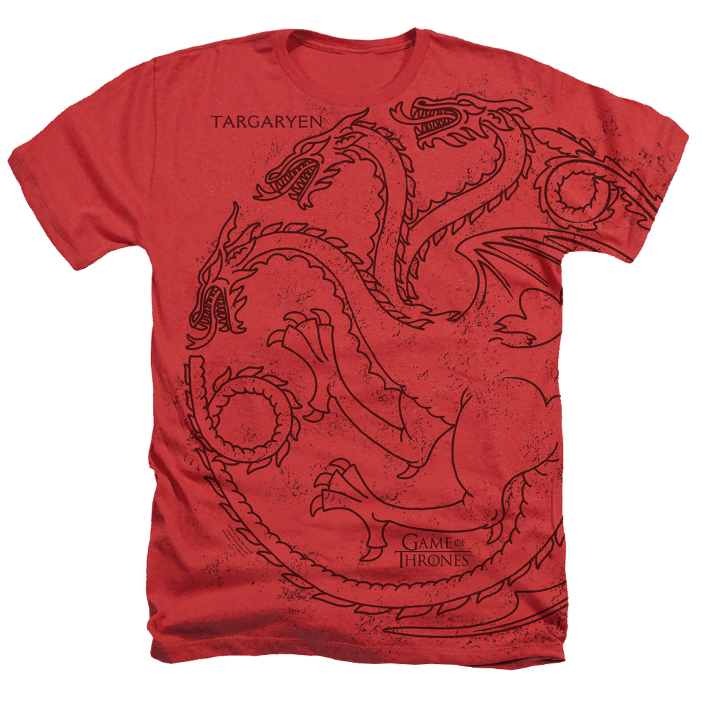 Game of Thrones House Targaryen Tonal - Men's All-Over Heather T-Shirt Men's All-Over Heather T-Shirt Game of Thrones   