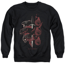 Game of Thrones Targaryen Dragons - Men's Crewneck Sweatshirt Men's Crewneck Sweatshirt Game of Thrones   