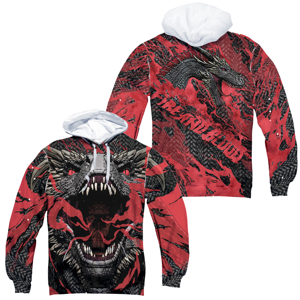 Game of Thrones Dragons (Front/Back Print) - All-Over Print Pullover Hoodie All-Over Print Pullover Hoodie Game of Thrones   
