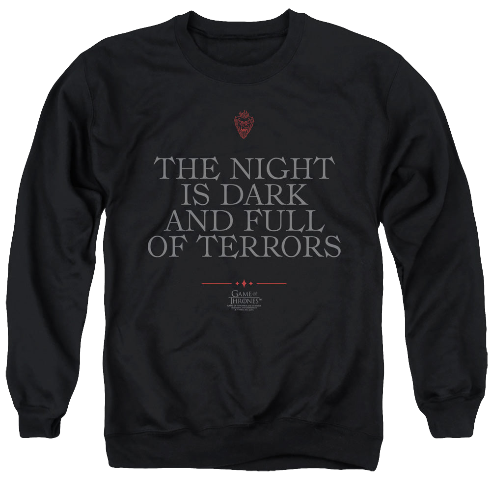 Game of Thrones Night Is Dark - Men's Crewneck Sweatshirt Men's Crewneck Sweatshirt Game of Thrones   