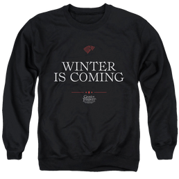 Game of Thrones Winter Is Coming Text - Men's Crewneck Sweatshirt Men's Crewneck Sweatshirt Game of Thrones   