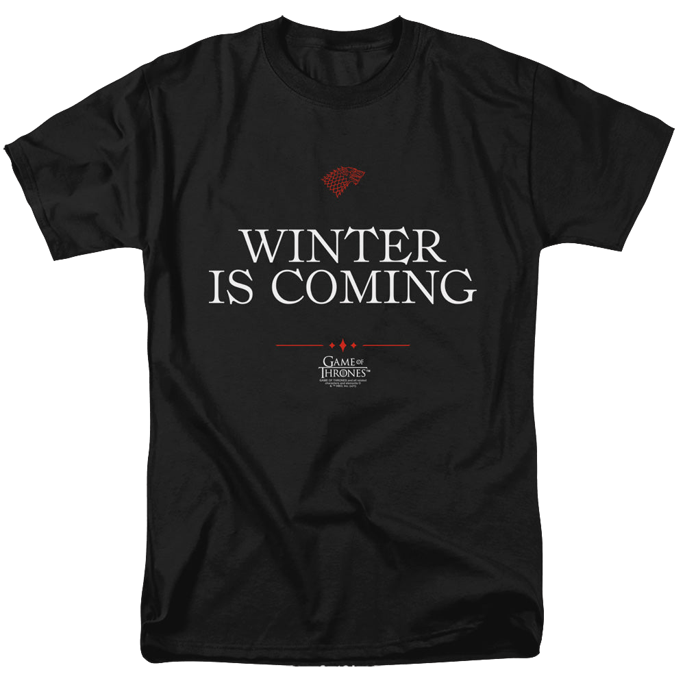 Game of Thrones Winter Is Coming Text - Men's Regular Fit T-Shirt Men's Regular Fit T-Shirt Game of Thrones   