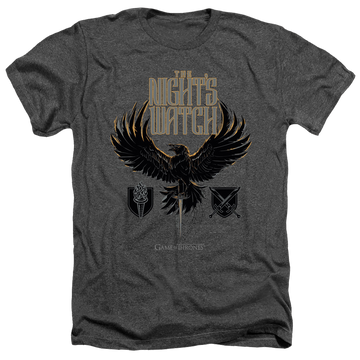 Charcoal men's heather t-shirt with Game of Thrones The Nights Watch graphic