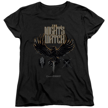 Black women's t-shirt with Game of Thrones The Nights Watch graphic