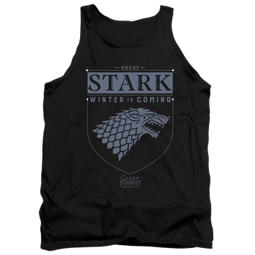 Black men's tank with Game of Thrones House Stark Sigil graphic