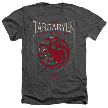 Charcoal men's heather t-shirt with Game of Thrones House Targaryen Sigil graphic