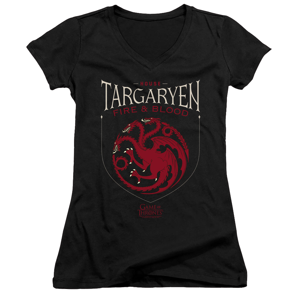 Game of Thrones House Targaryen Sigil - Juniors V-Neck T-Shirt Juniors V-Neck T-Shirt Game of Thrones   