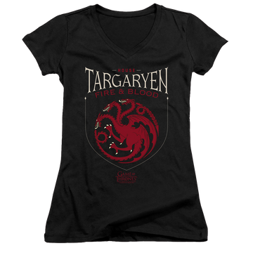 Game of Thrones House Targaryen Sigil - Juniors V-Neck T-Shirt Juniors V-Neck T-Shirt Game of Thrones   