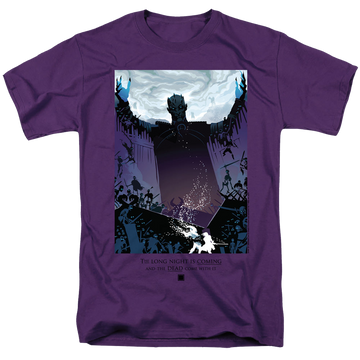 Purple men's regular fit t-shirt with Game of Thrones The Long Night graphic