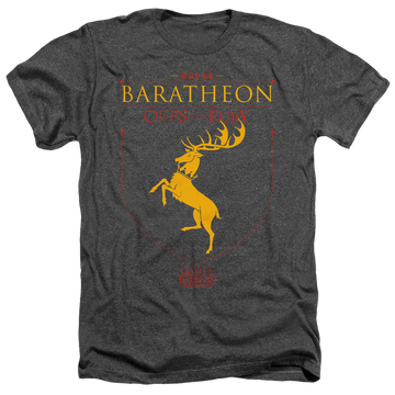 Charcoal men's heather t-shirt with Game of Thrones House Baratheon Sigil graphic