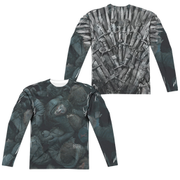 Game of Thrones Jon Snow The Throne (Front/Back Print) - Men's All-Over Print Long Sleeve Men's All-Over Print Long Sleeve Game of Thrones   