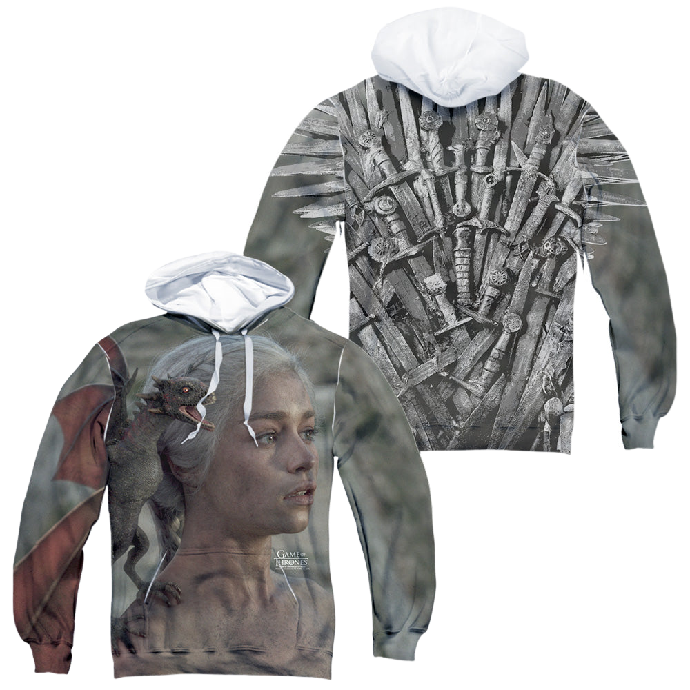 Game of Thrones Daenerys For The Throne (F/B) - All-Over Print Pullover All-Over Print Pullover Hoodie Game of Thrones   