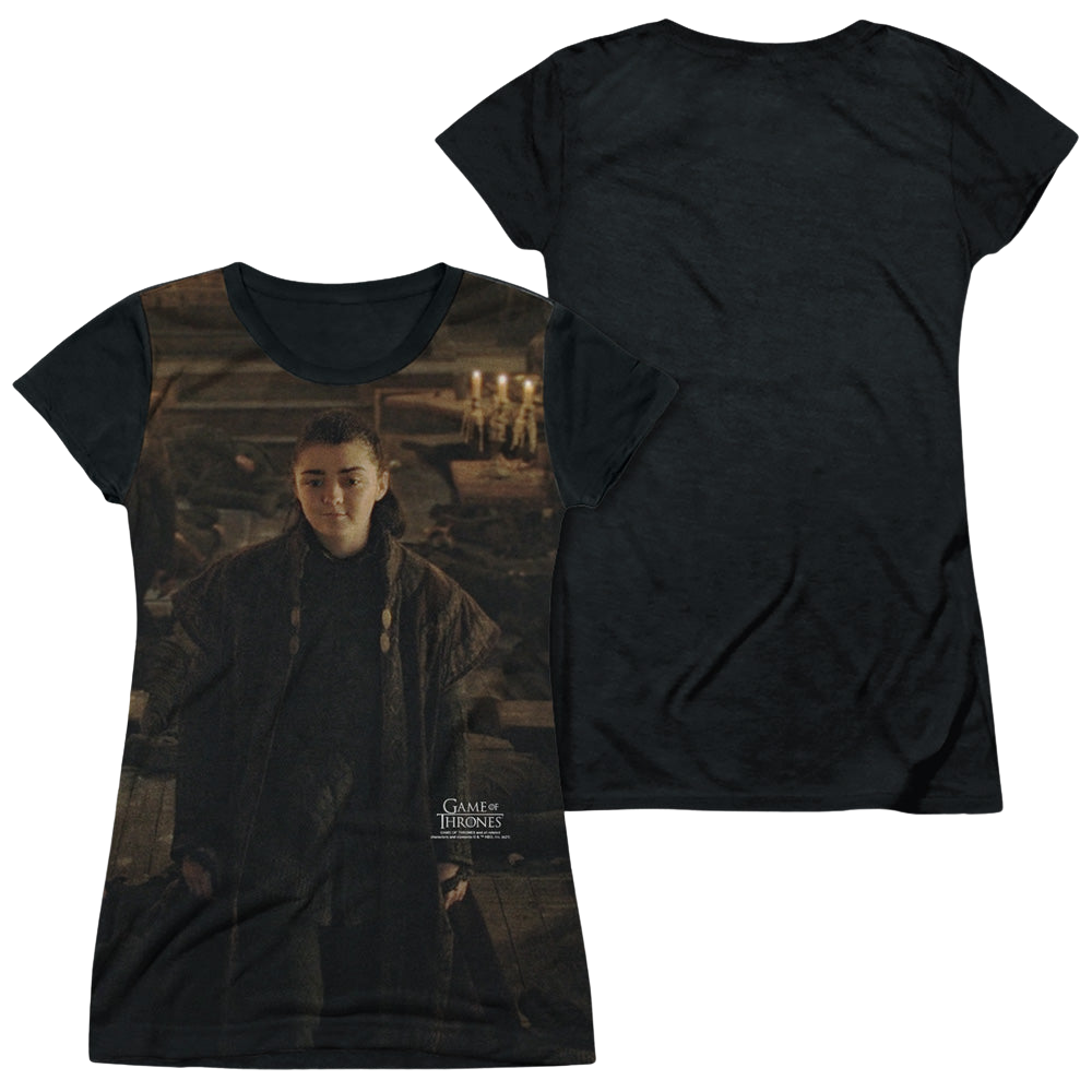 Game of Thrones Arya For The Throne - Juniors Black Back T-Shirt Juniors Black Back T-Shirt Game of Thrones   