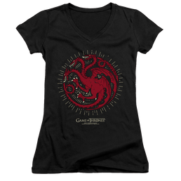 Game of Thrones Targaryen Burst Sigil - Juniors V-Neck T-Shirt Juniors V-Neck T-Shirt Game of Thrones   