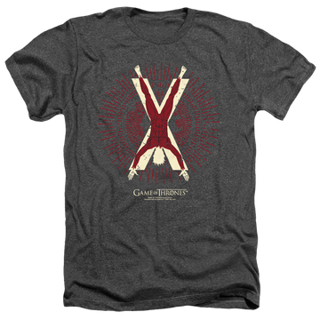Charcoal men's heather t-shirt with Game of Thrones Bolton Burst Sigil graphic