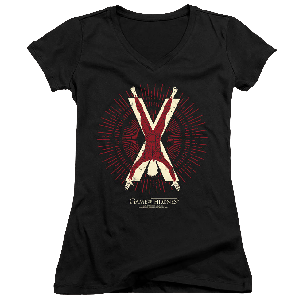Game of Thrones Bolton Burst Sigil - Juniors V-Neck T-Shirt Juniors V-Neck T-Shirt Game of Thrones   