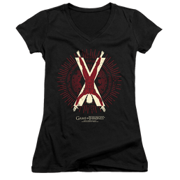 Game of Thrones Bolton Burst Sigil - Juniors V-Neck T-Shirt Juniors V-Neck T-Shirt Game of Thrones   