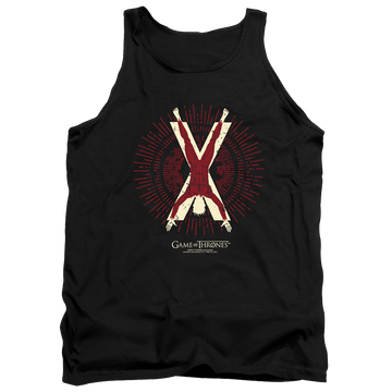 Black men's tank with Game of Thrones Bolton Burst Sigil graphic