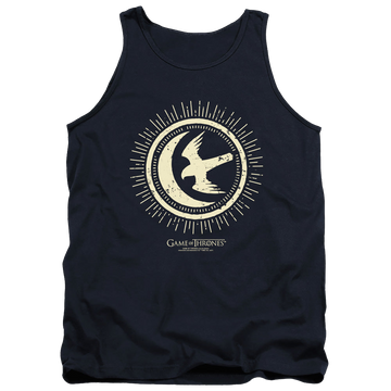 Navy men's tank with Game of Thrones Arryn Burst Sigil graphic