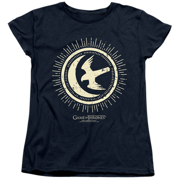 Navy women's t-shirt with Game of Thrones Arryn Burst Sigil graphic