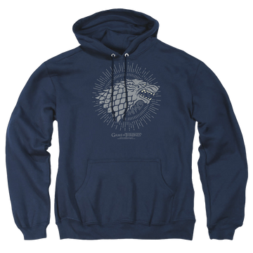 Navy pullover hoodie with Game of Thrones Stark Burst Sigils graphic