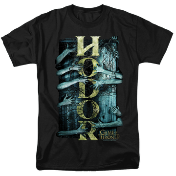 Black men's regular fit t-shirt with Game of Thrones Hodor graphic